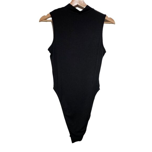 H&M Sheer Black Academia Minimalist Balletcore Stretch Sleeveless Bodysuit - Picture 8 of 8